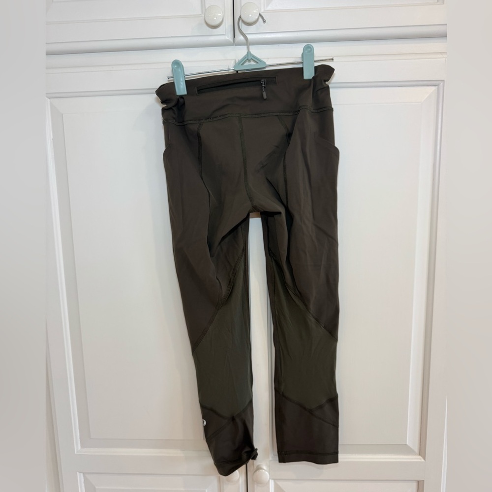 Olive Green Lululemon Cropped Leggings - Picture 3 of 5